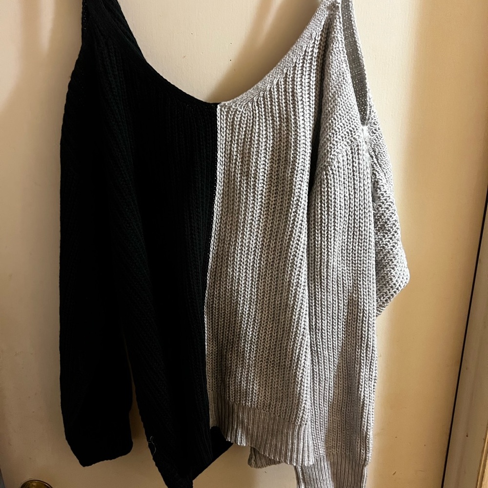 Black and Grey Sweater, plus size